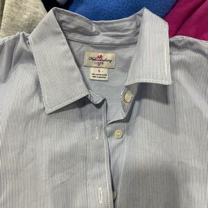 Women’s J Crew Haberdashery Blue Striped Shirt Size S